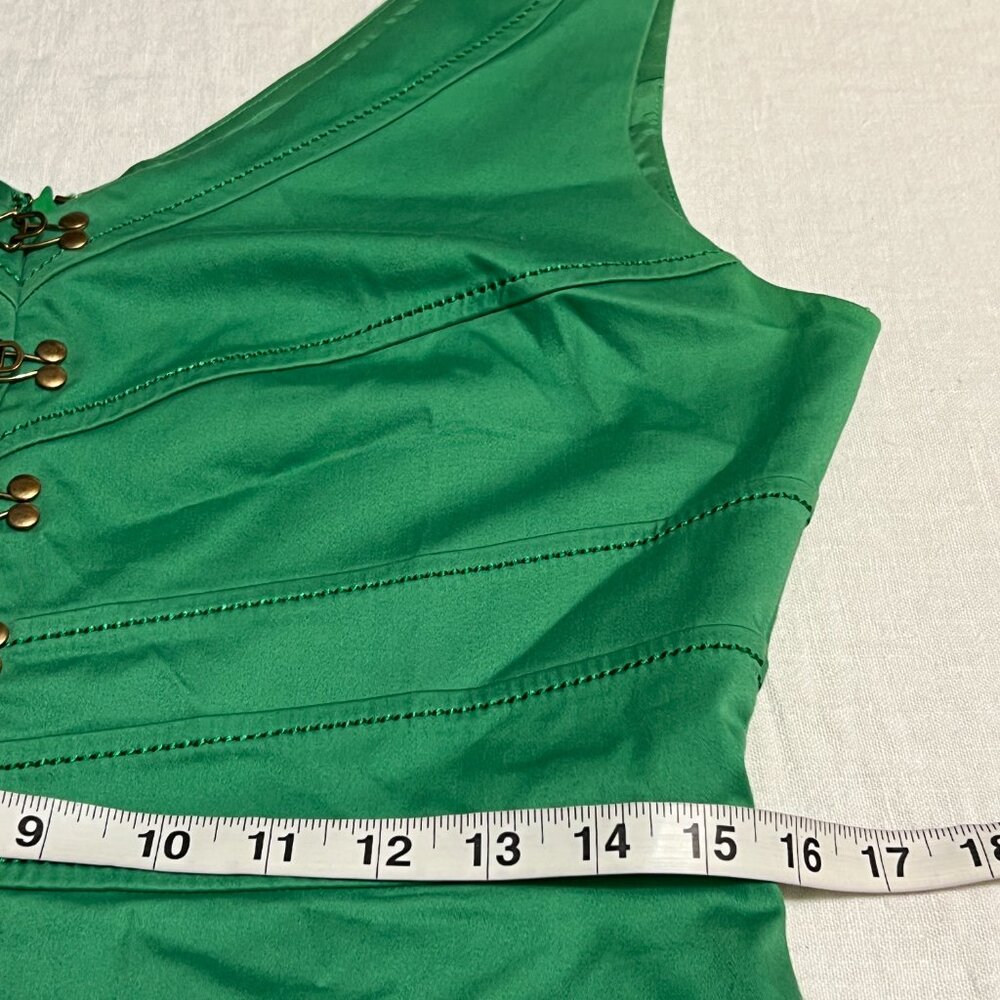 ANTONIO MELANI Women's Pencil Dress Green Sleeveless Size 10 V-Neck - Picture 9 of 12